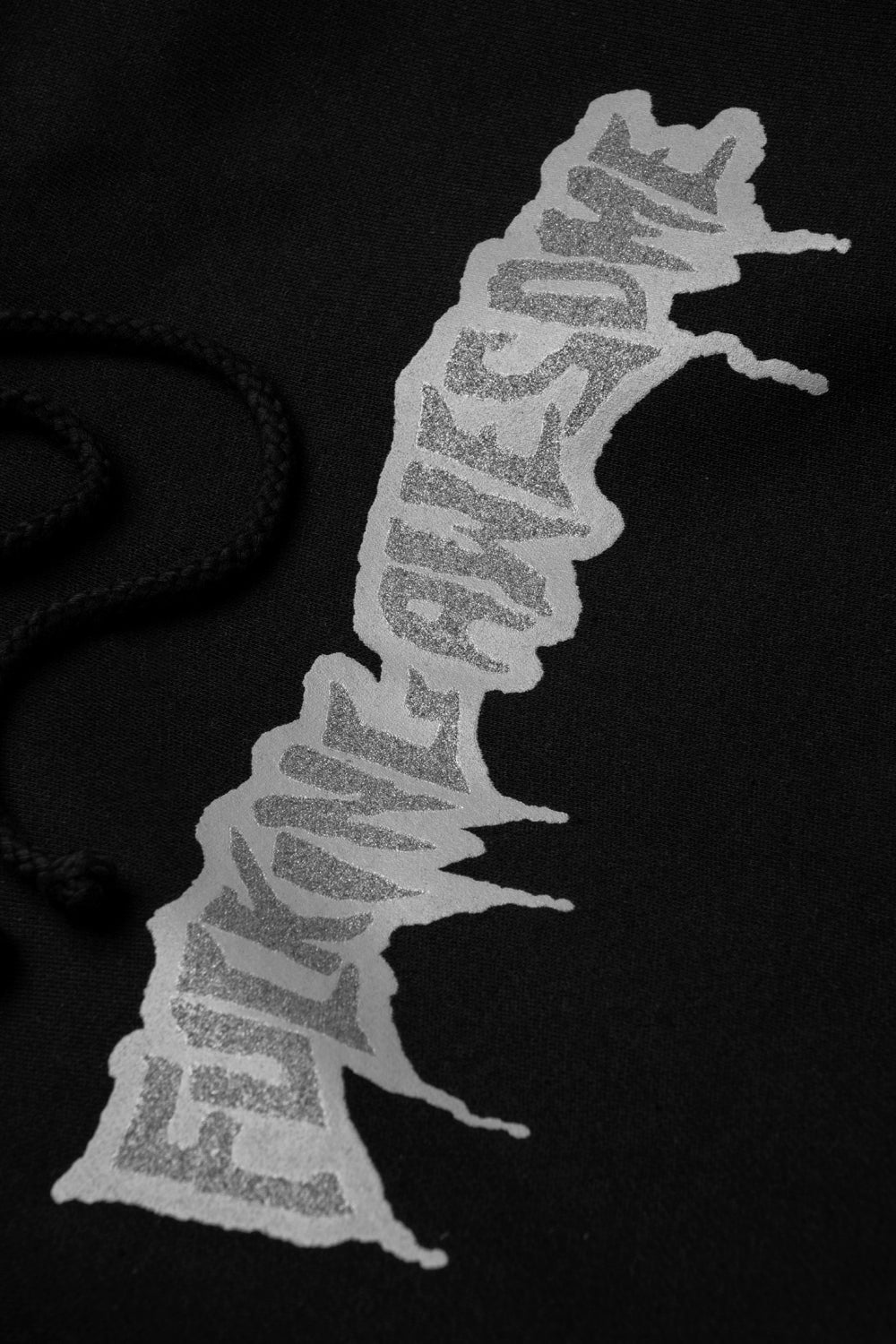 Fucking Awesome Reflective Drip Logo Hoodie 'Black'-thumbmail-3