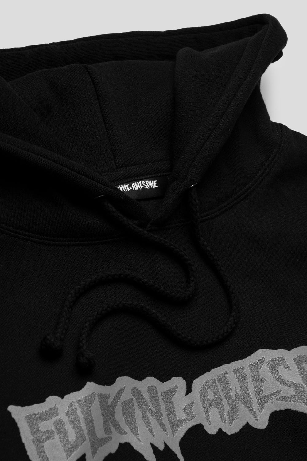 Fucking Awesome Reflective Drip Logo Hoodie 'Black'-thumbmail-4