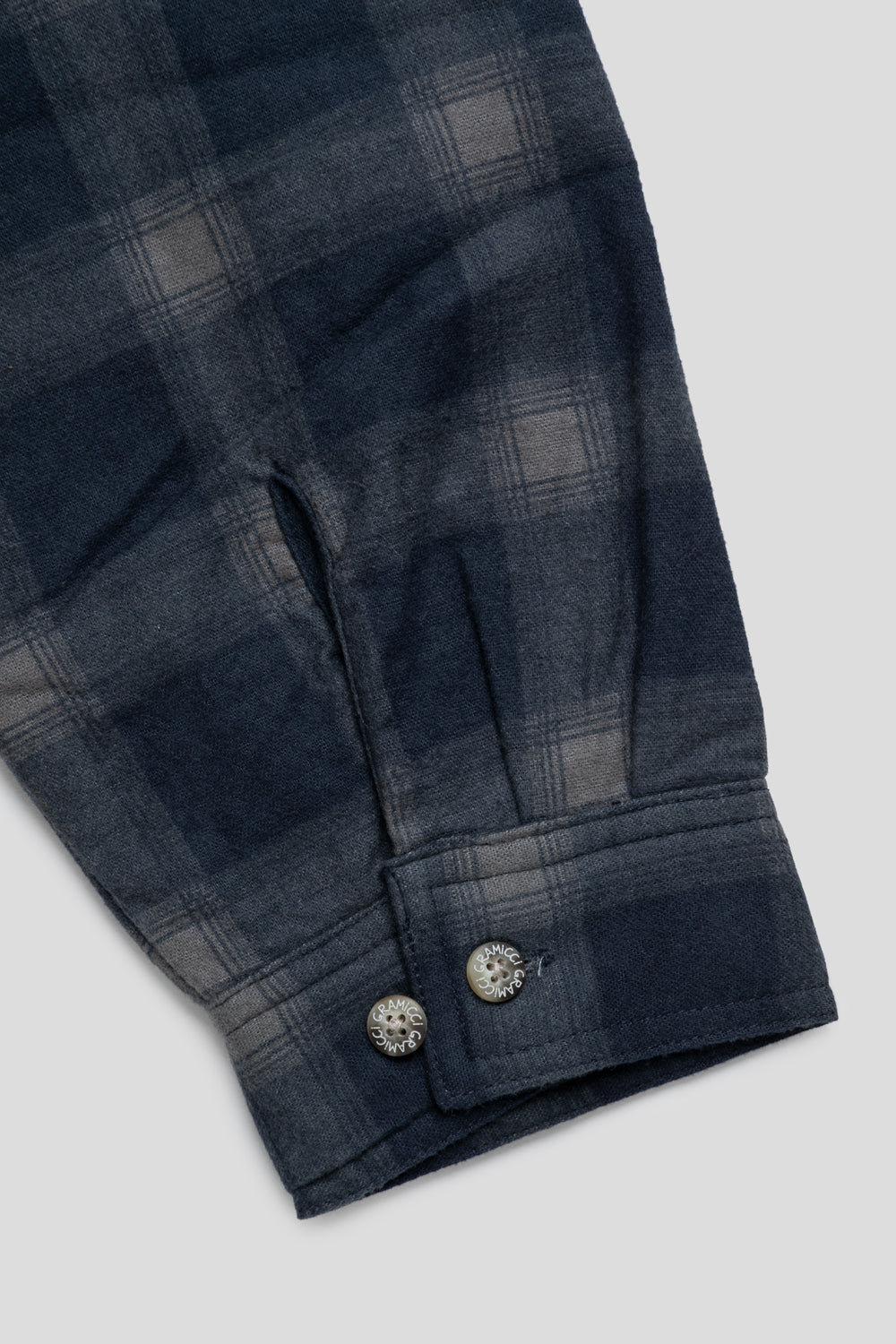 Gramicci Zip-Up Insulated Flannel Shirt 'Navy Shadow Plaid'-thumbmail-6