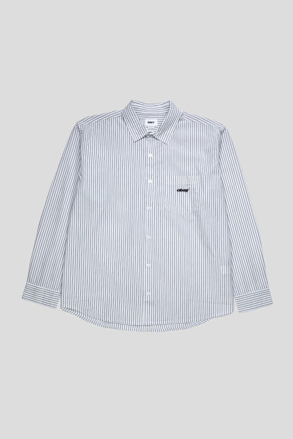 Obey William Woven LS Shirt 'White Multi'