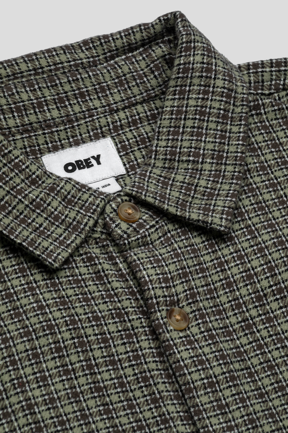 Obey Bigwig Jack Woven LS 'Stone Multi'-thumbmail-4