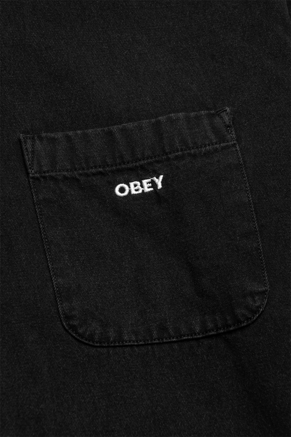 Obey Charlie Denim Woven Shirt 'Faded Black'-thumbmail-3
