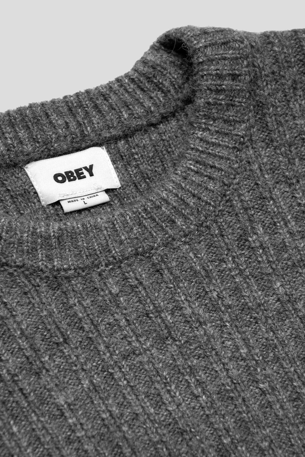 Obey Drex Sweater 'Heather Charcoal'-thumbmail-4