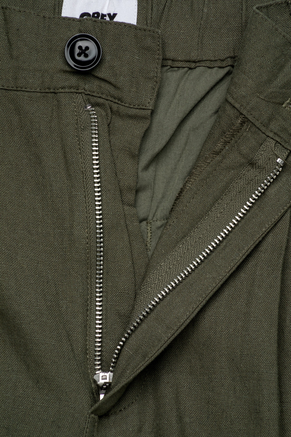 Obey Foster Pleated Linen Short 'Smokey Olive'-thumbmail-5