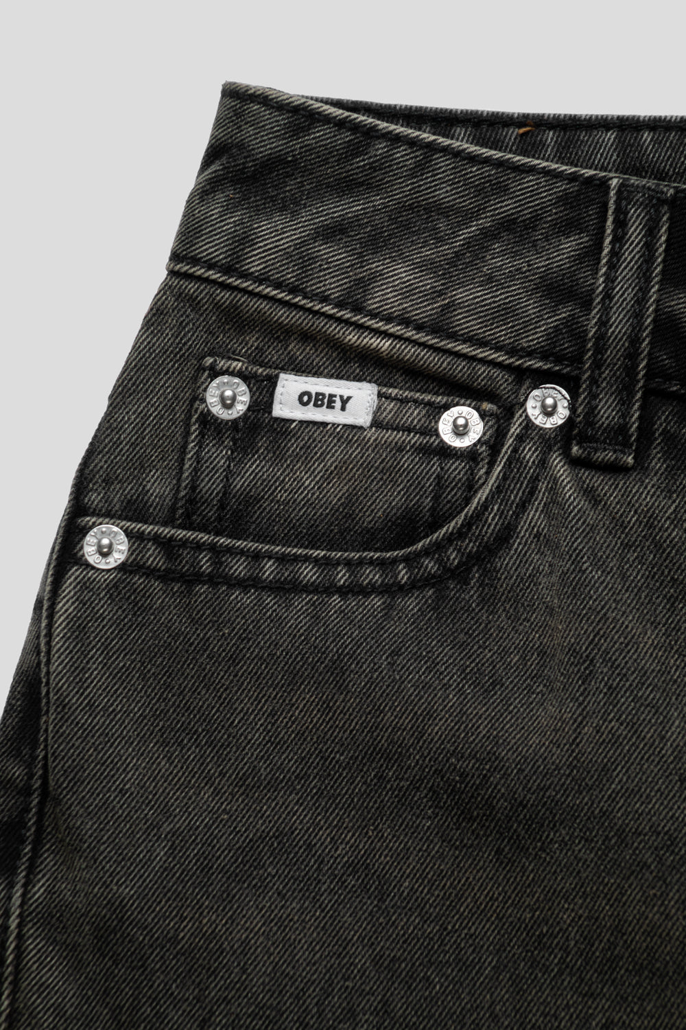 Obey Women's Elara 5 Pocket Denim 'Black Mocha Wash'-thumbmail-4