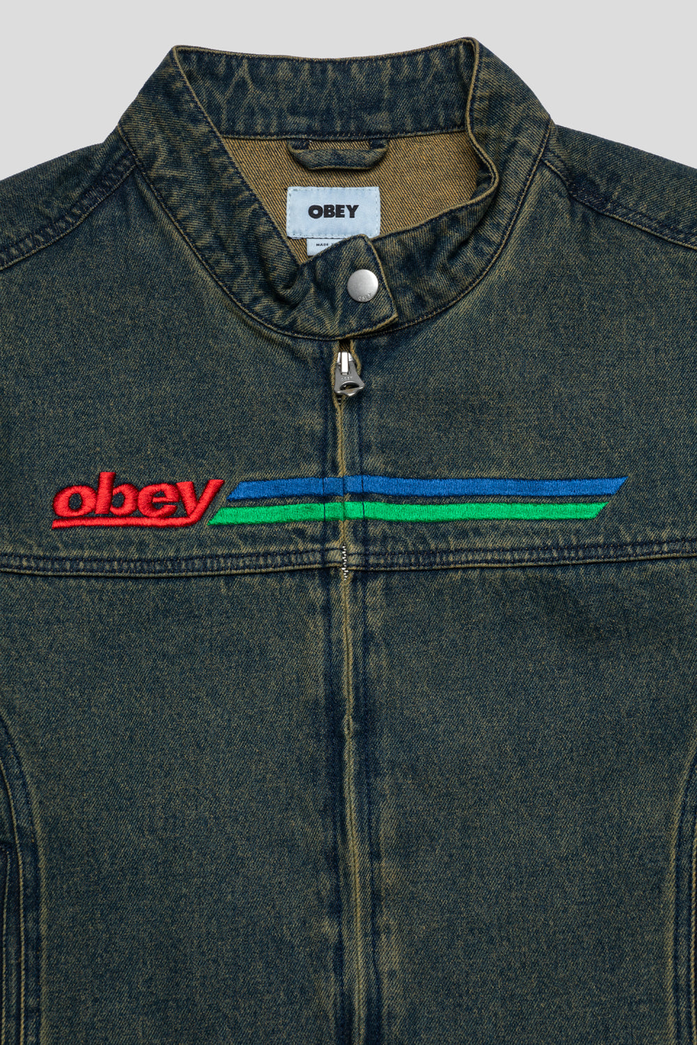 Obey Women's Rove Moto Jacket 'Yellow Tint Wash'