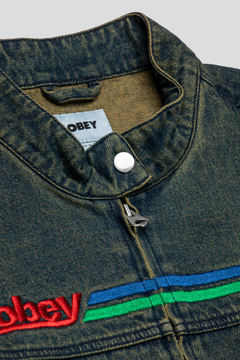 Obey Women's Rove Moto Jacket 'Yellow Tint Wash'-thumbmail-4