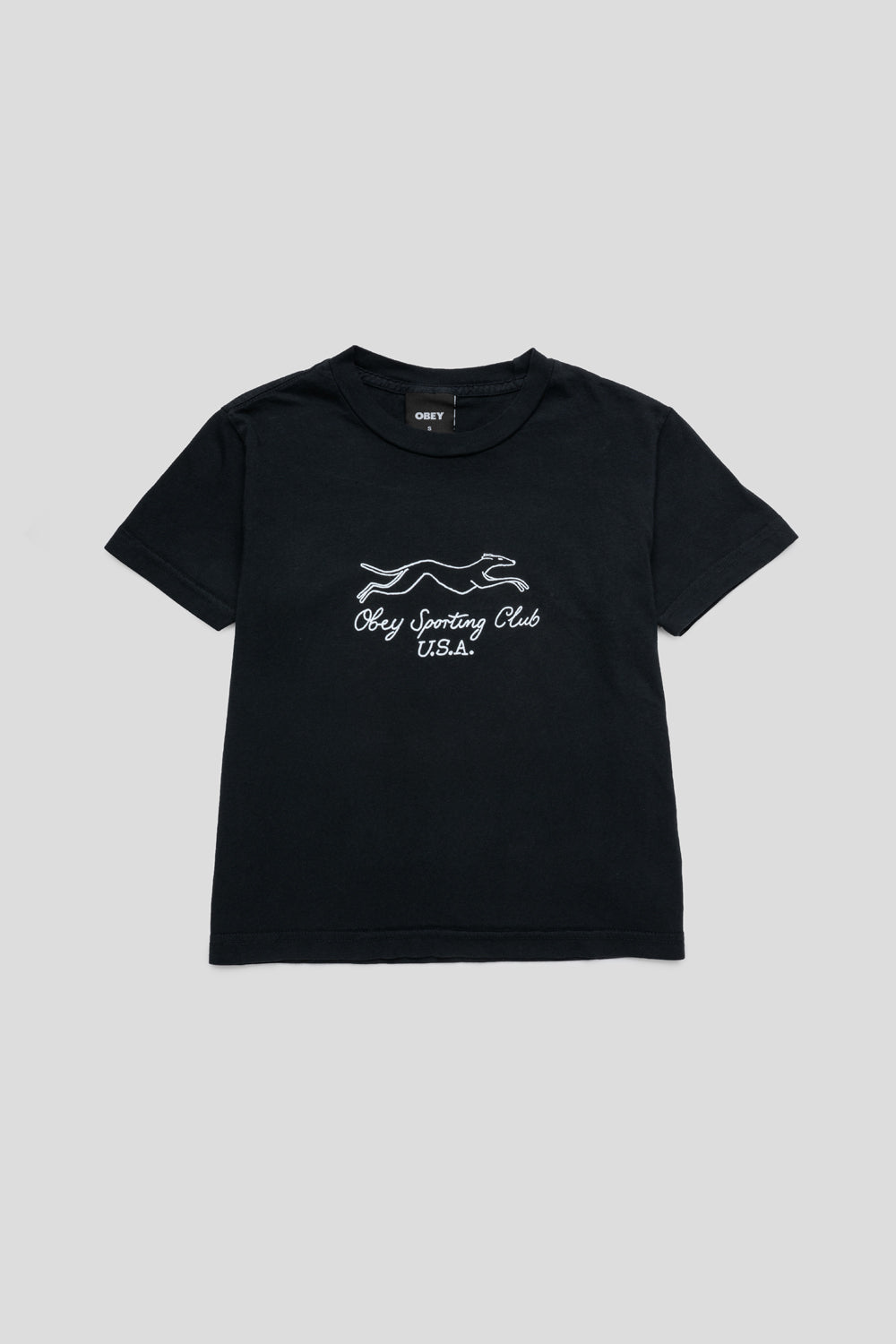 Obey Women's Sporting Club Tee 'Charcoal'-thumbmail-1