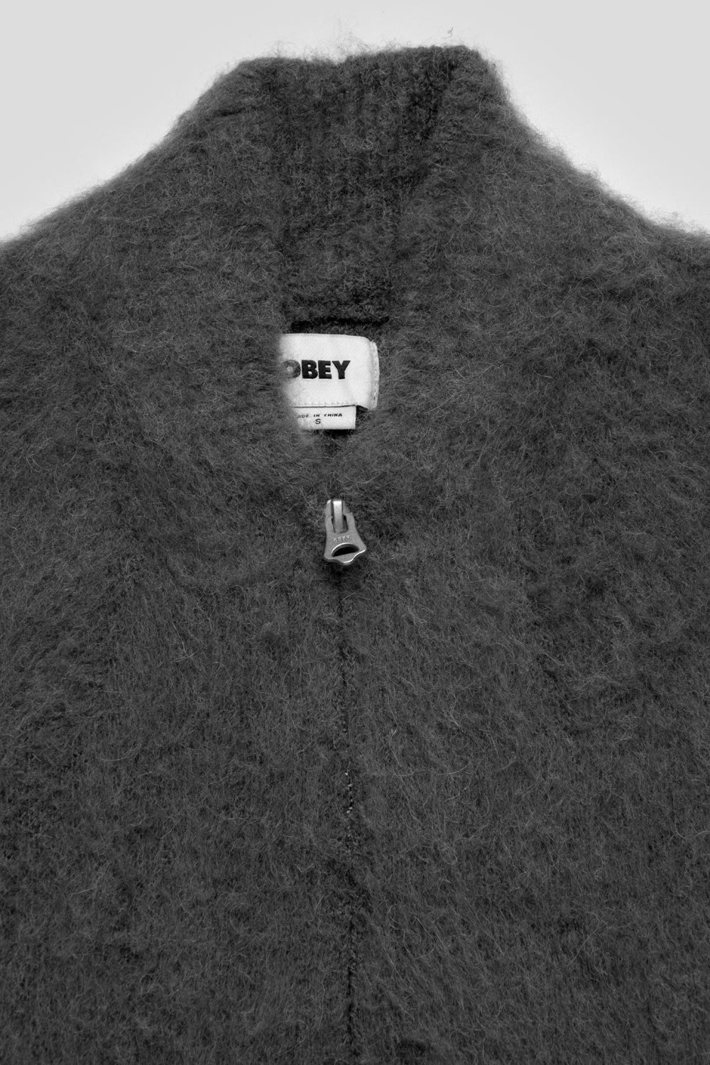 Obey Women's Caia Sweater Bomber ' Charcoal'-thumbmail-2