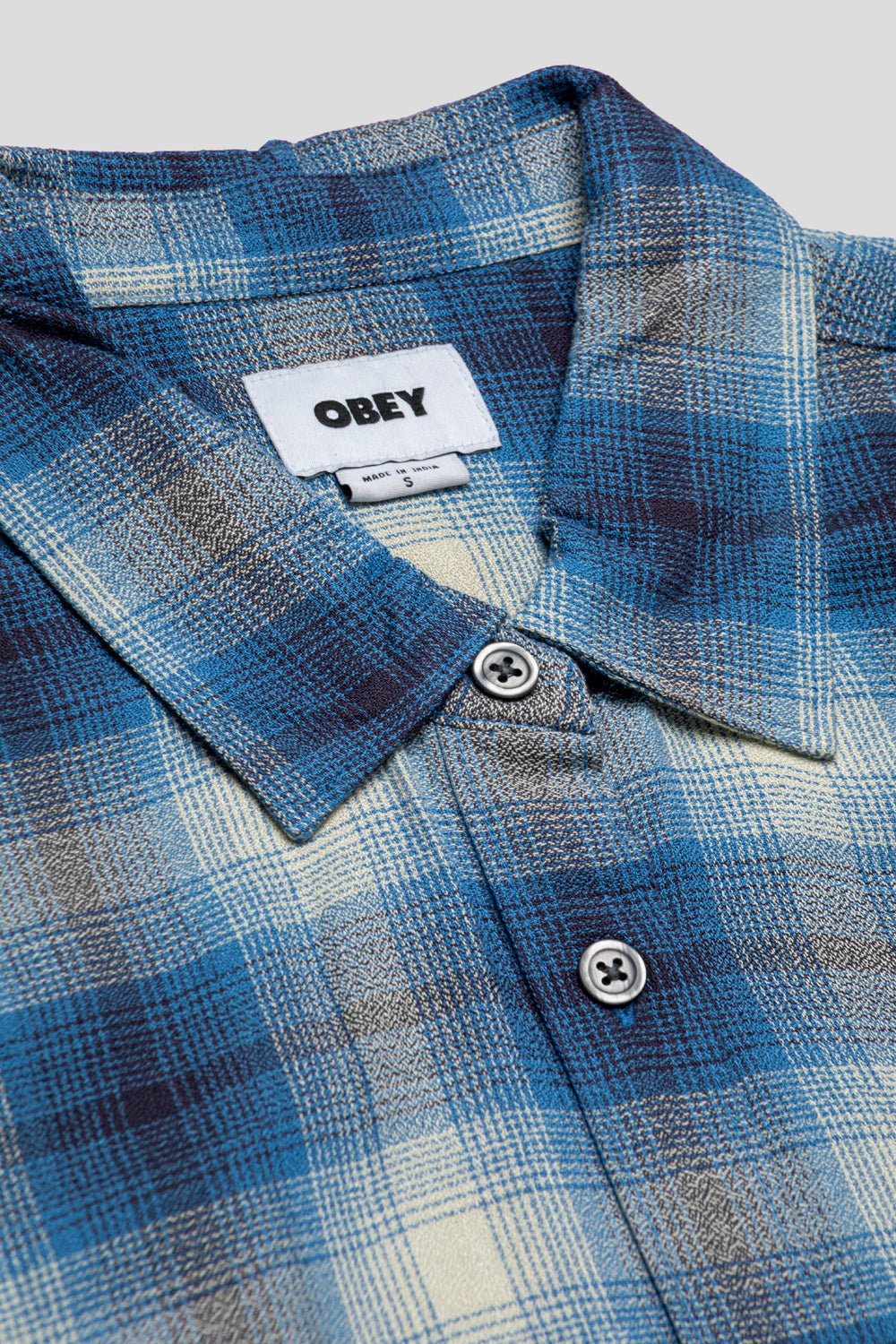 Obey Women's Zelia Shirt LS 'Blue Multi'-thumbmail-4
