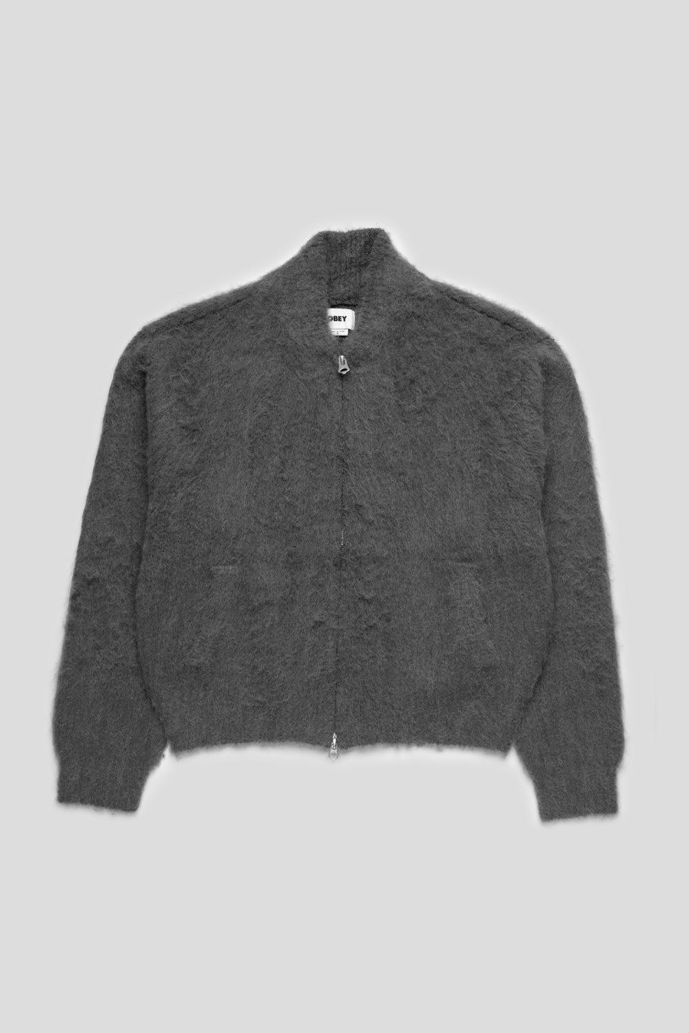 Obey Women's Caia Sweater Bomber ' Charcoal'-thumbmail-1