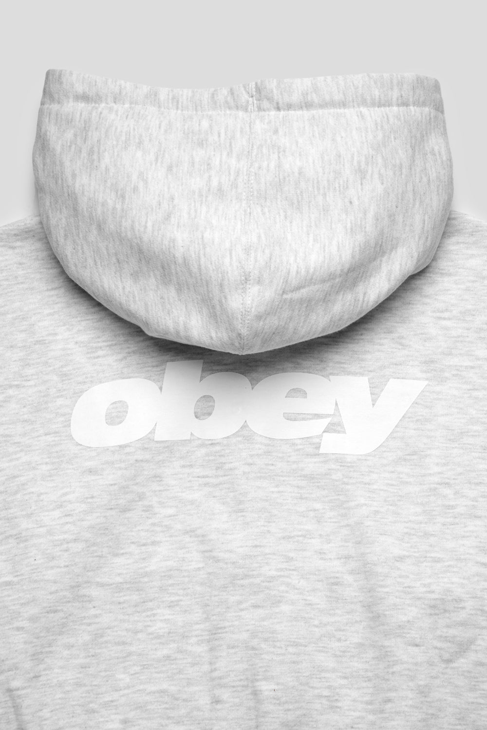 Obey Women's League Cropped Zip Hoodie 'Ash Heather Grey'-thumbmail-4