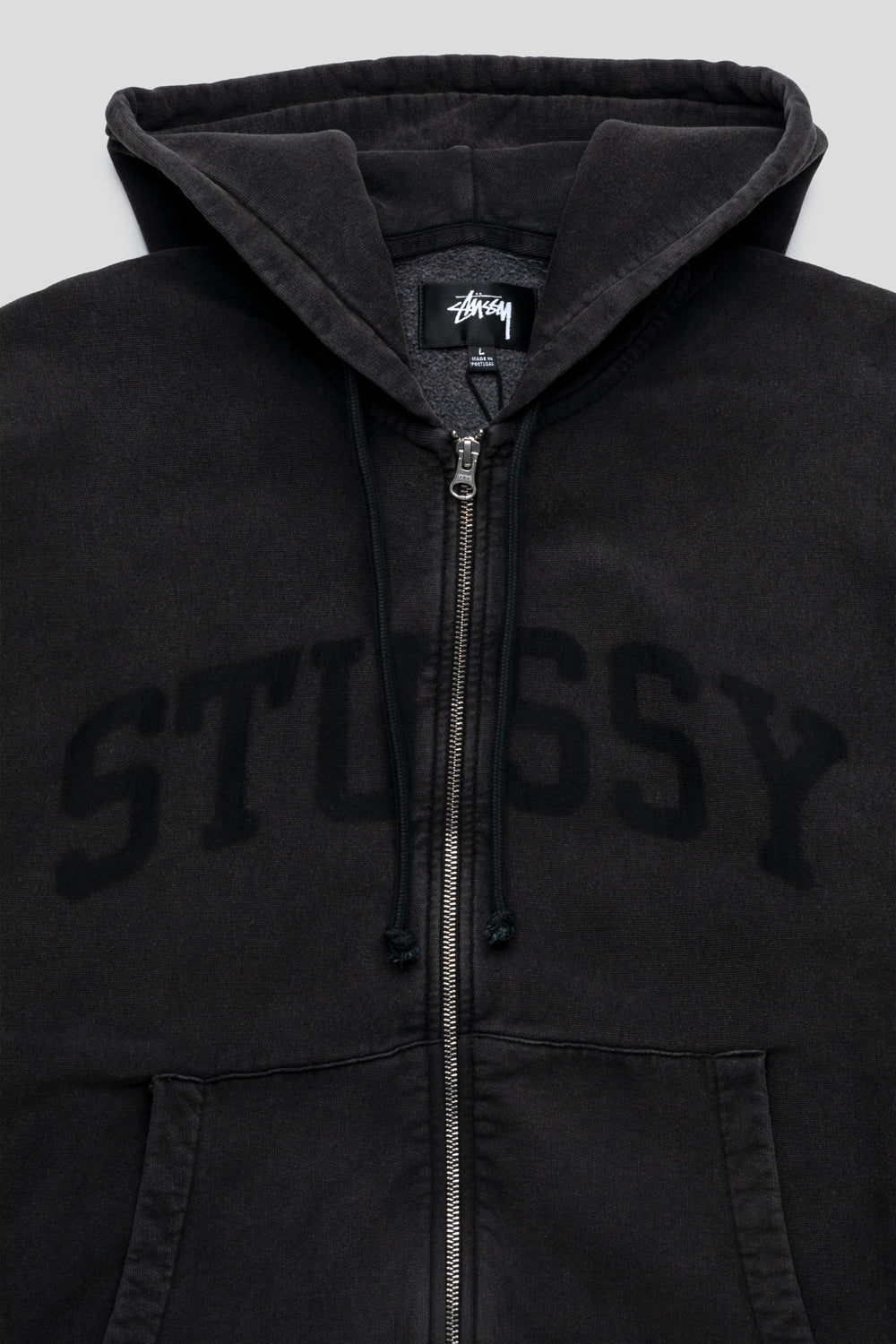 Stussy Faded Graphic Zip Hoodie 'Washed black'-thumbmail-2