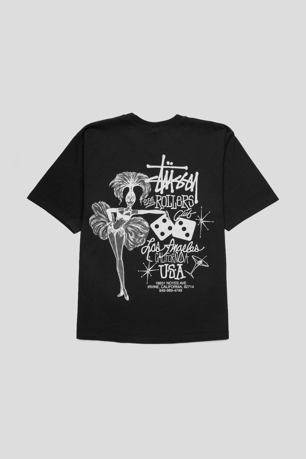 Stussy High Rollers Pigment Dyed Tee 'Faded Black'-thumbmail-2