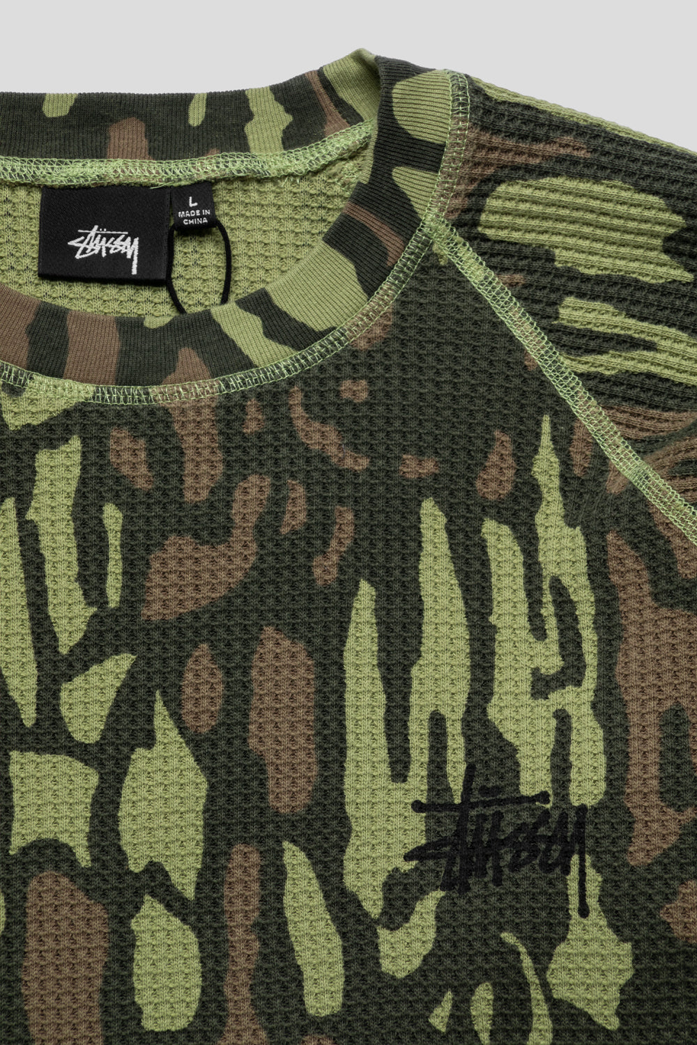 Stussy Raglan Thermal Basic Stock 'Tree Bark Camo'-thumbmail-3