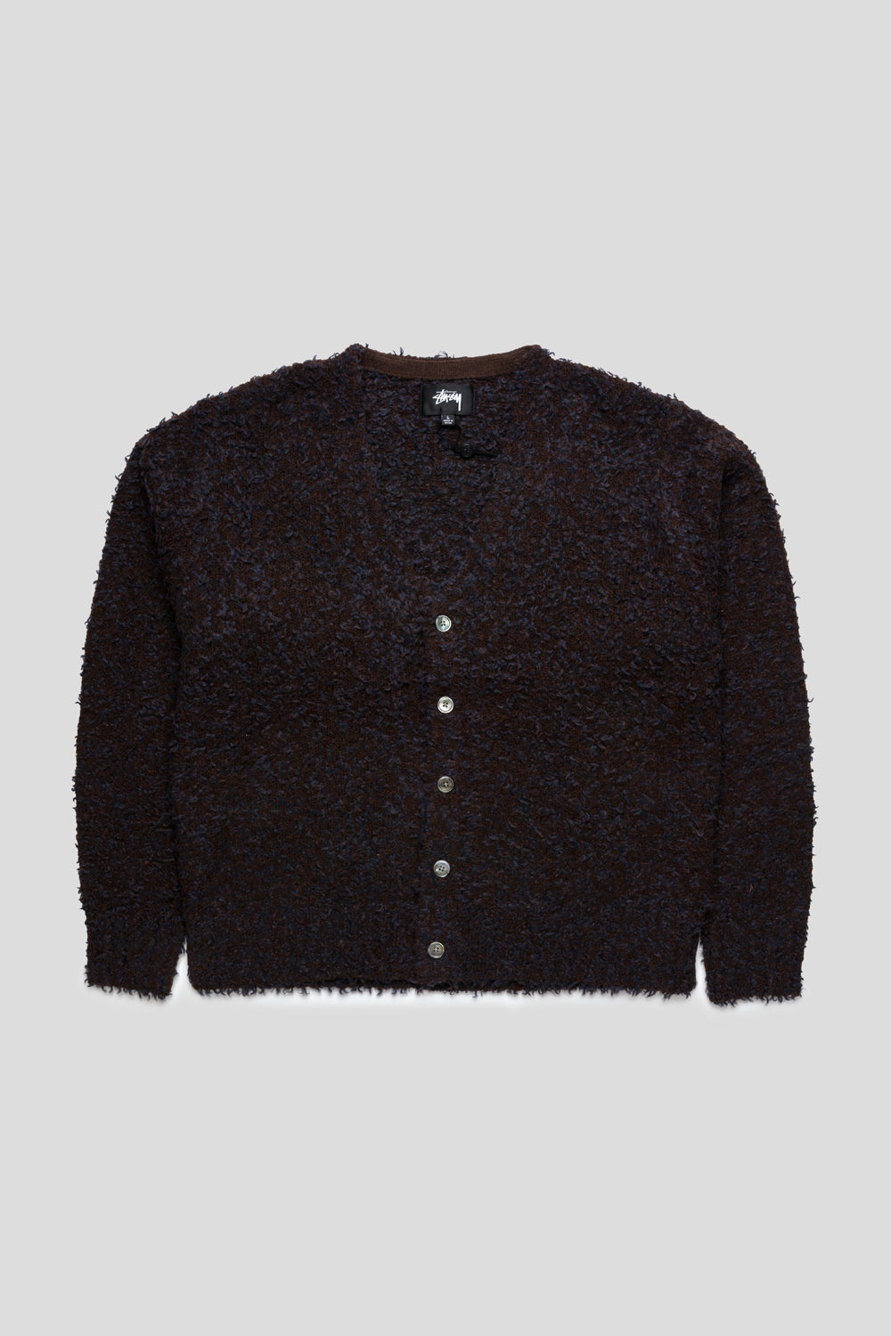 Stussy Textured Cardigan 'Navy / Brown'
