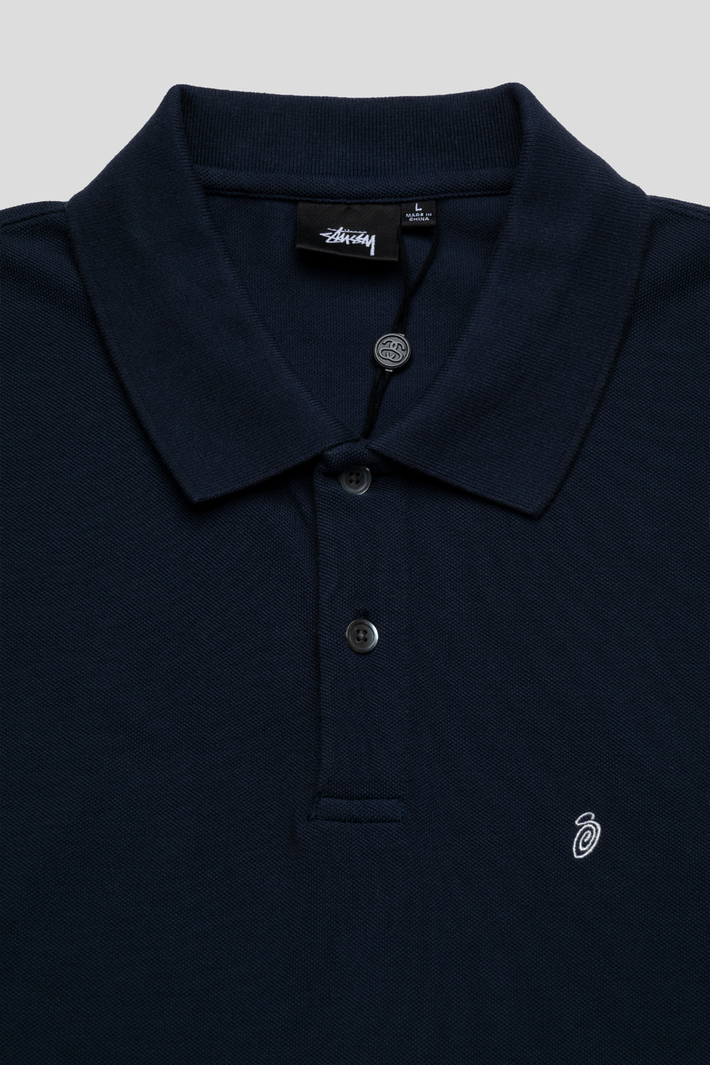 Stussy LS Classic Pique Polo 'Navy'
