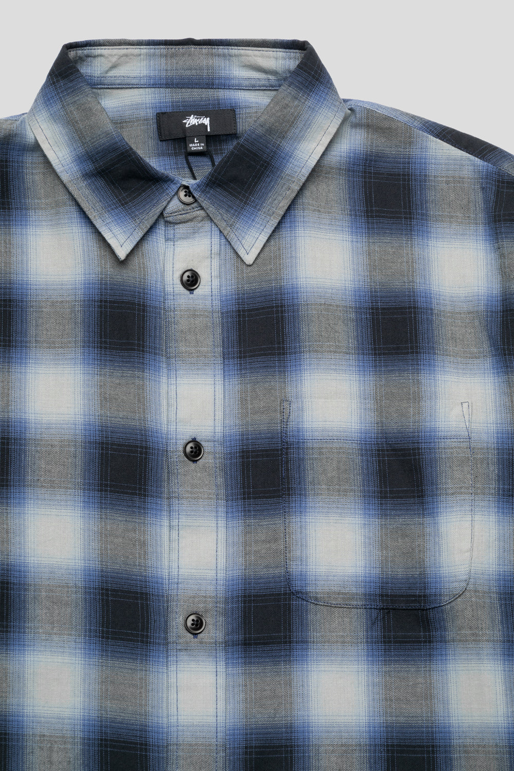 Stussy Beach Ombre Plaid Shirt 'Black'