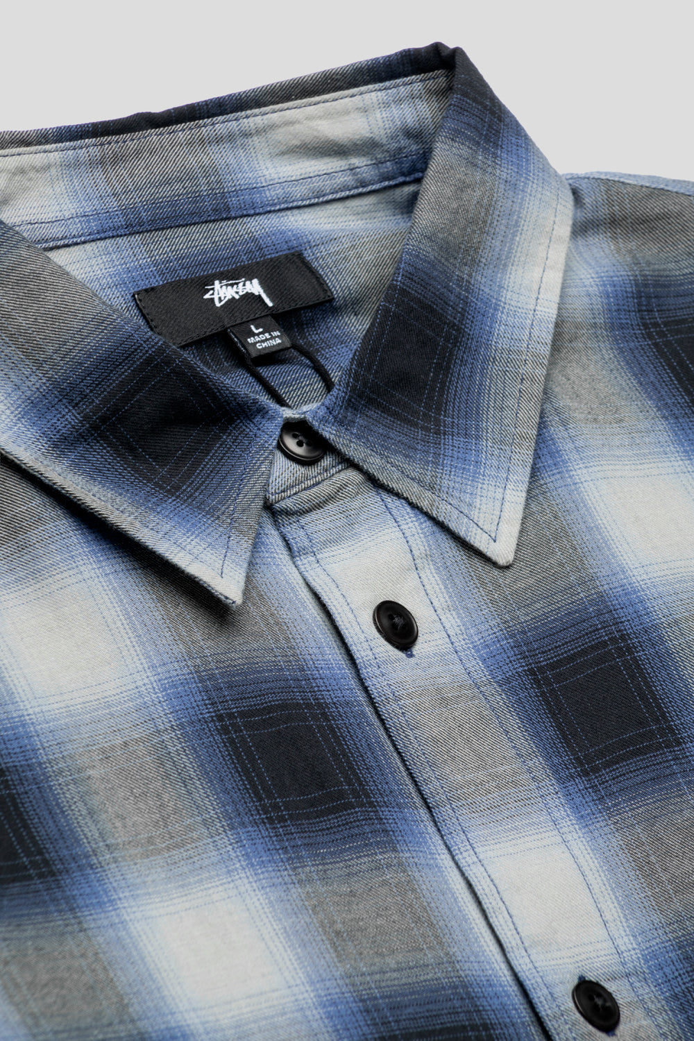 Stussy Beach Ombre Plaid Shirt 'Black'-thumbmail-4