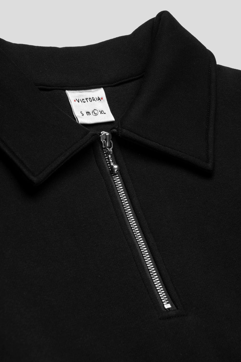 Victoria YY Quilted Half-Zip Sweatshirt 'Black'-thumbmail-4
