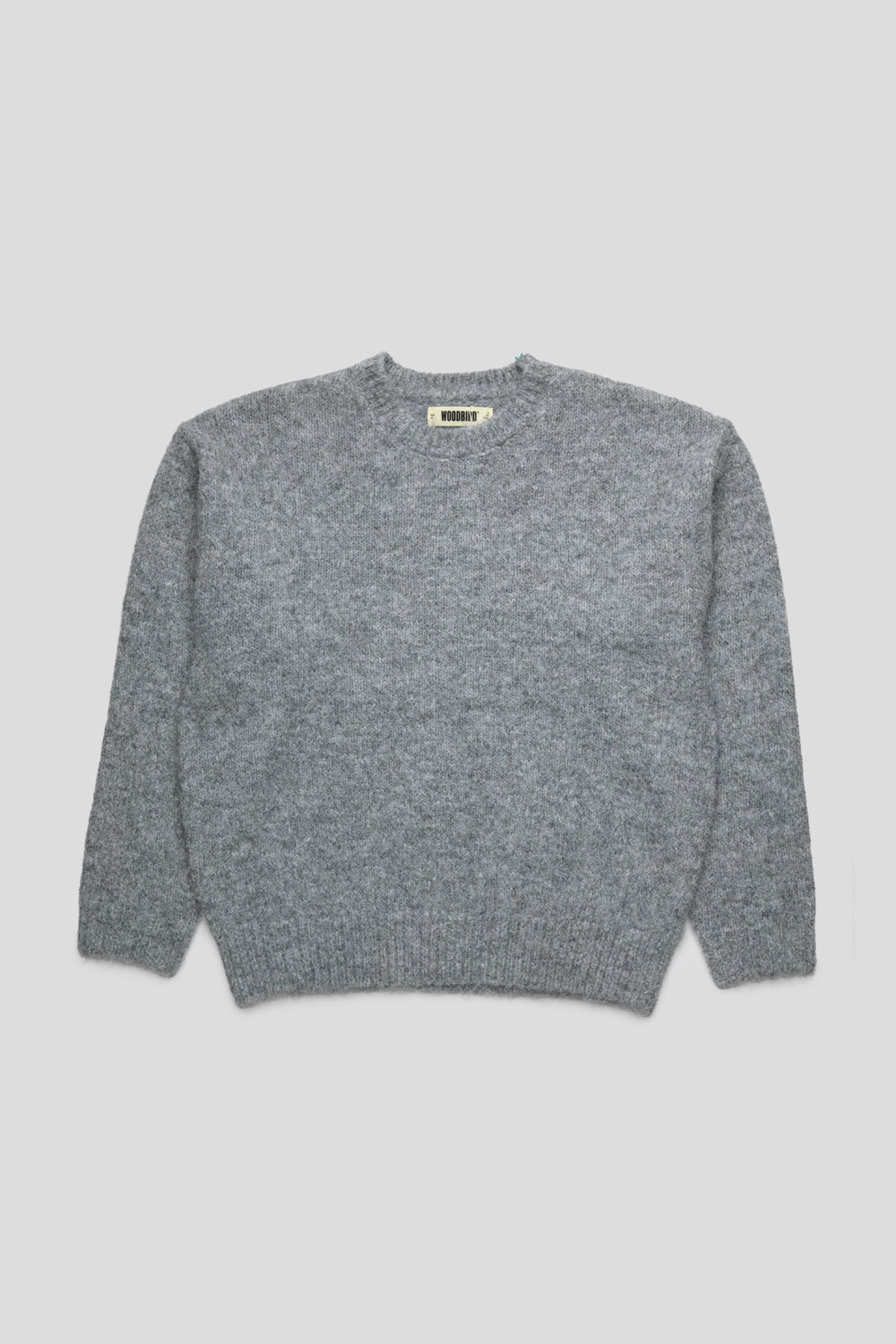Woodbird Kurt Mohairy Crew 'Grey Melange'-thumbmail-1