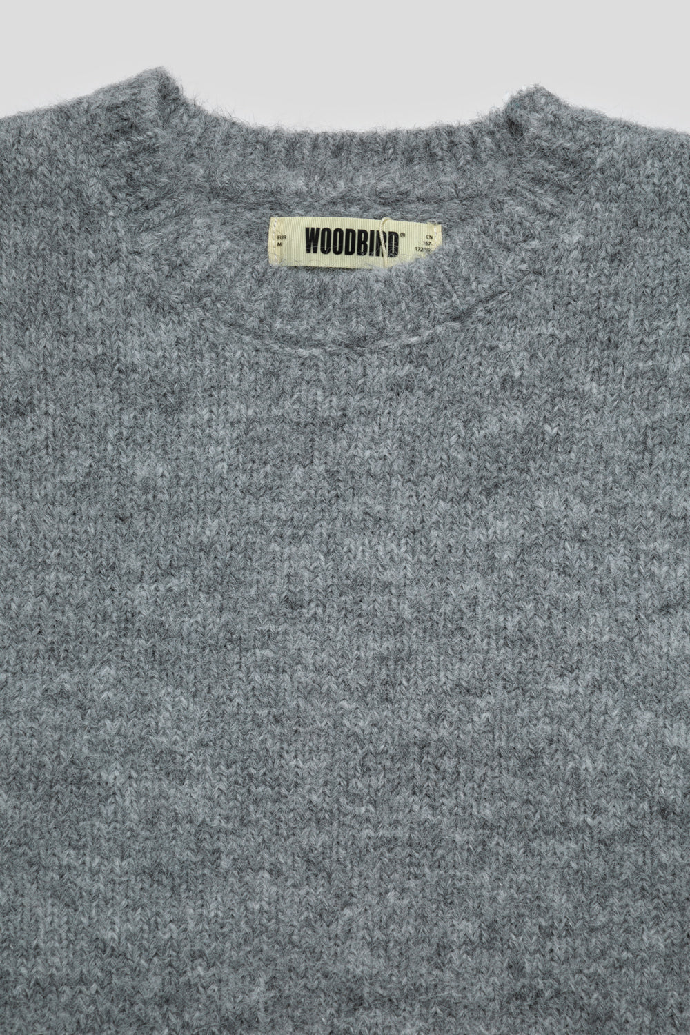 Woodbird Kurt Mohairy Crew 'Grey Melange'-thumbmail-2