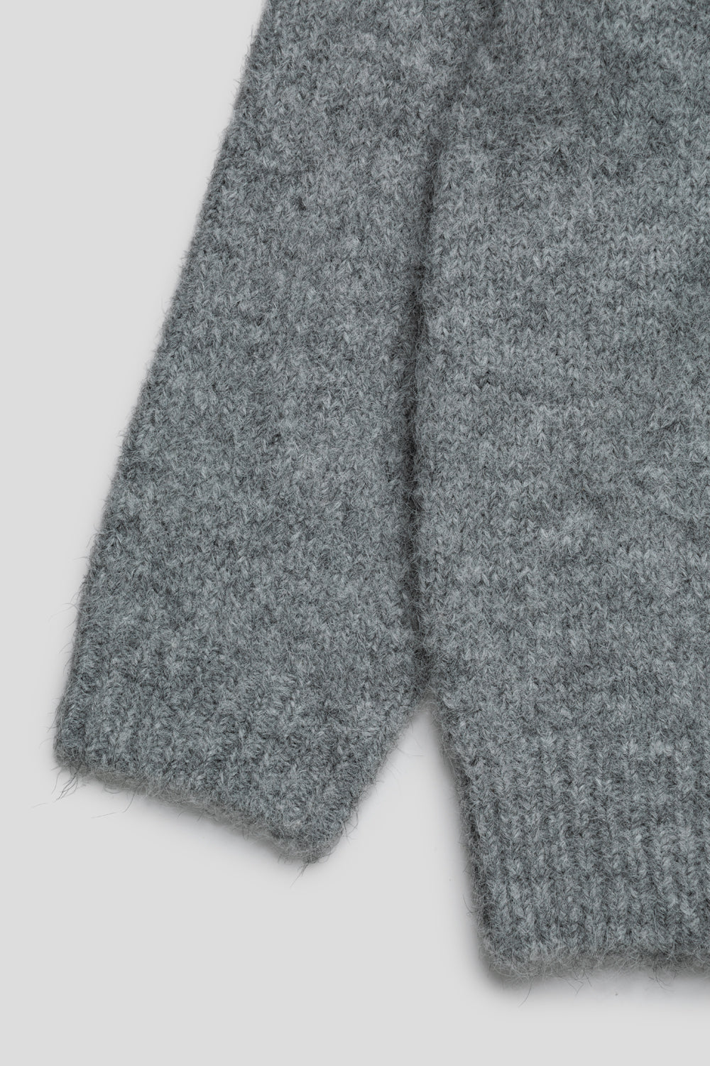 Woodbird Kurt Mohairy Crew 'Grey Melange'-thumbmail-3