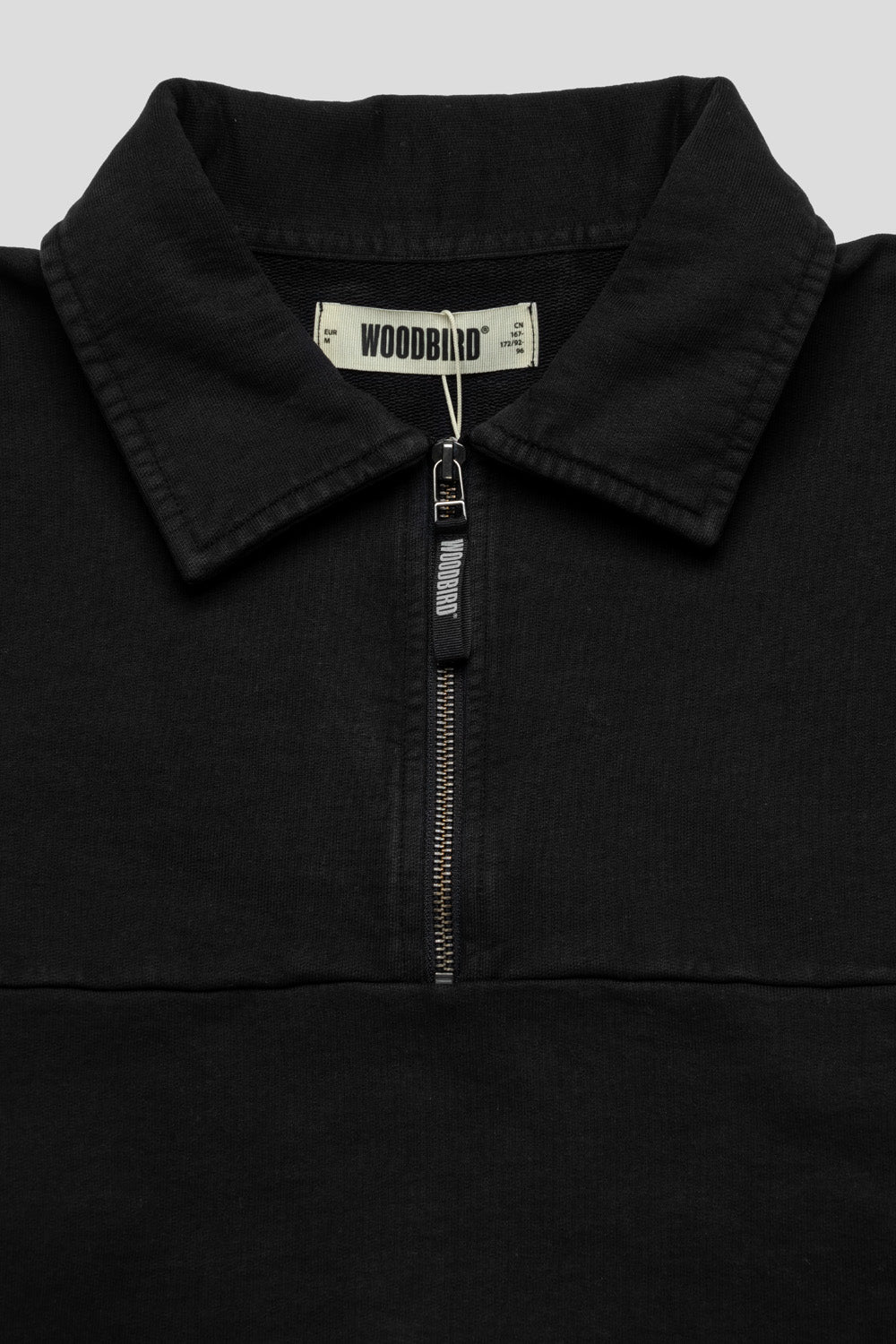 Woodbird Loke Washed Zip Polo 'Black'-thumbmail-2