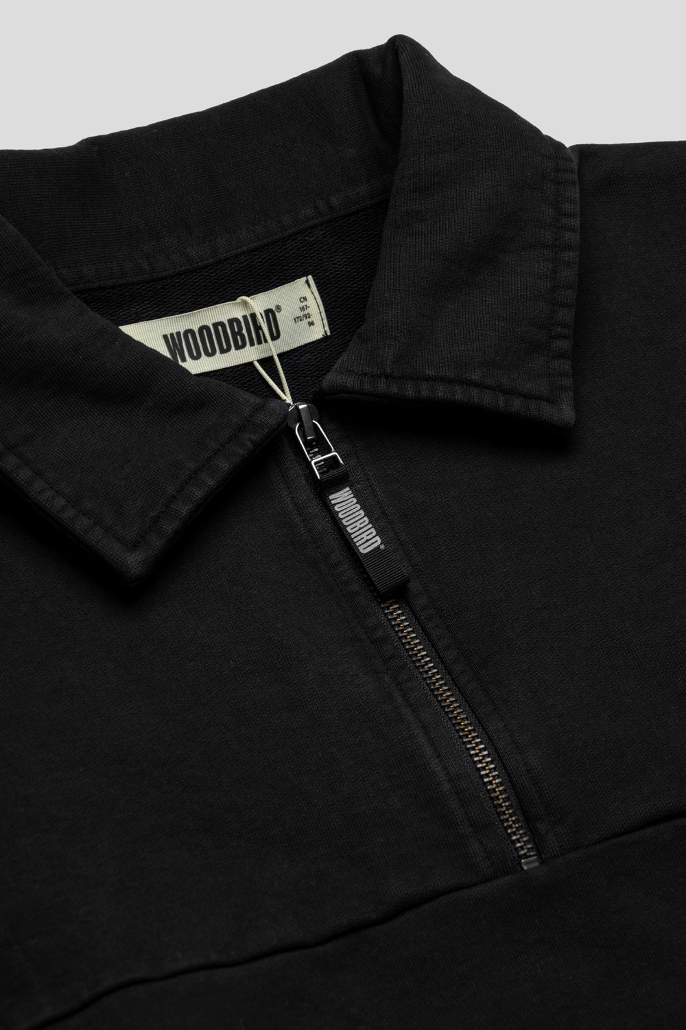 Woodbird Loke Washed Zip Polo 'Black'-thumbmail-3