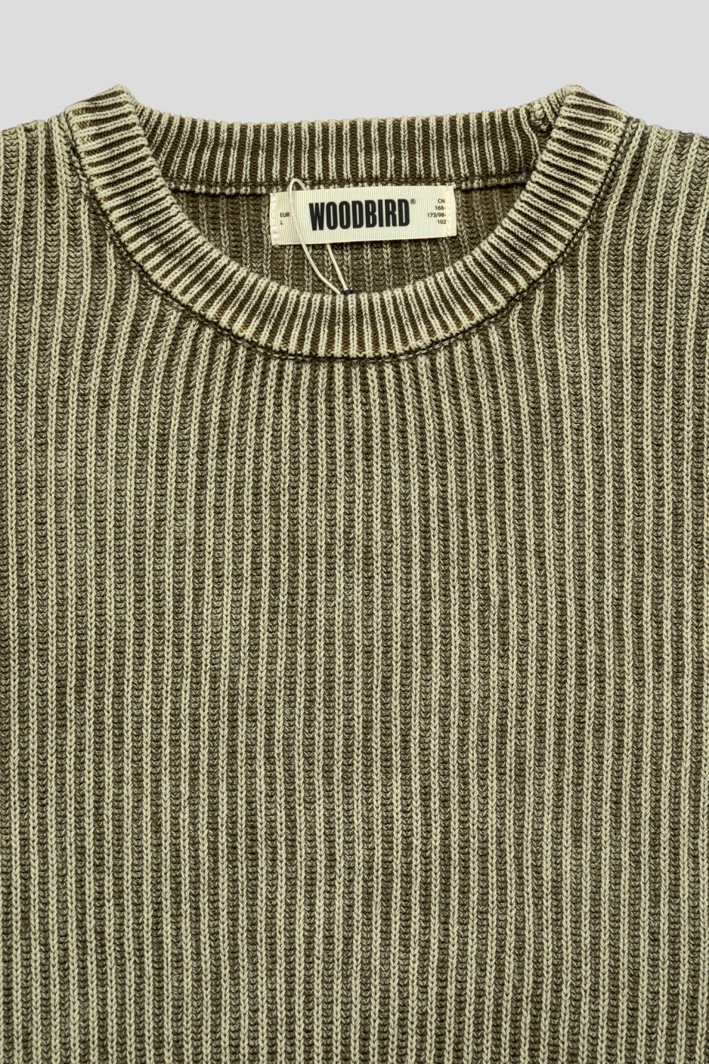 Woodbird Sake Washed Crew 'Dark Olive'