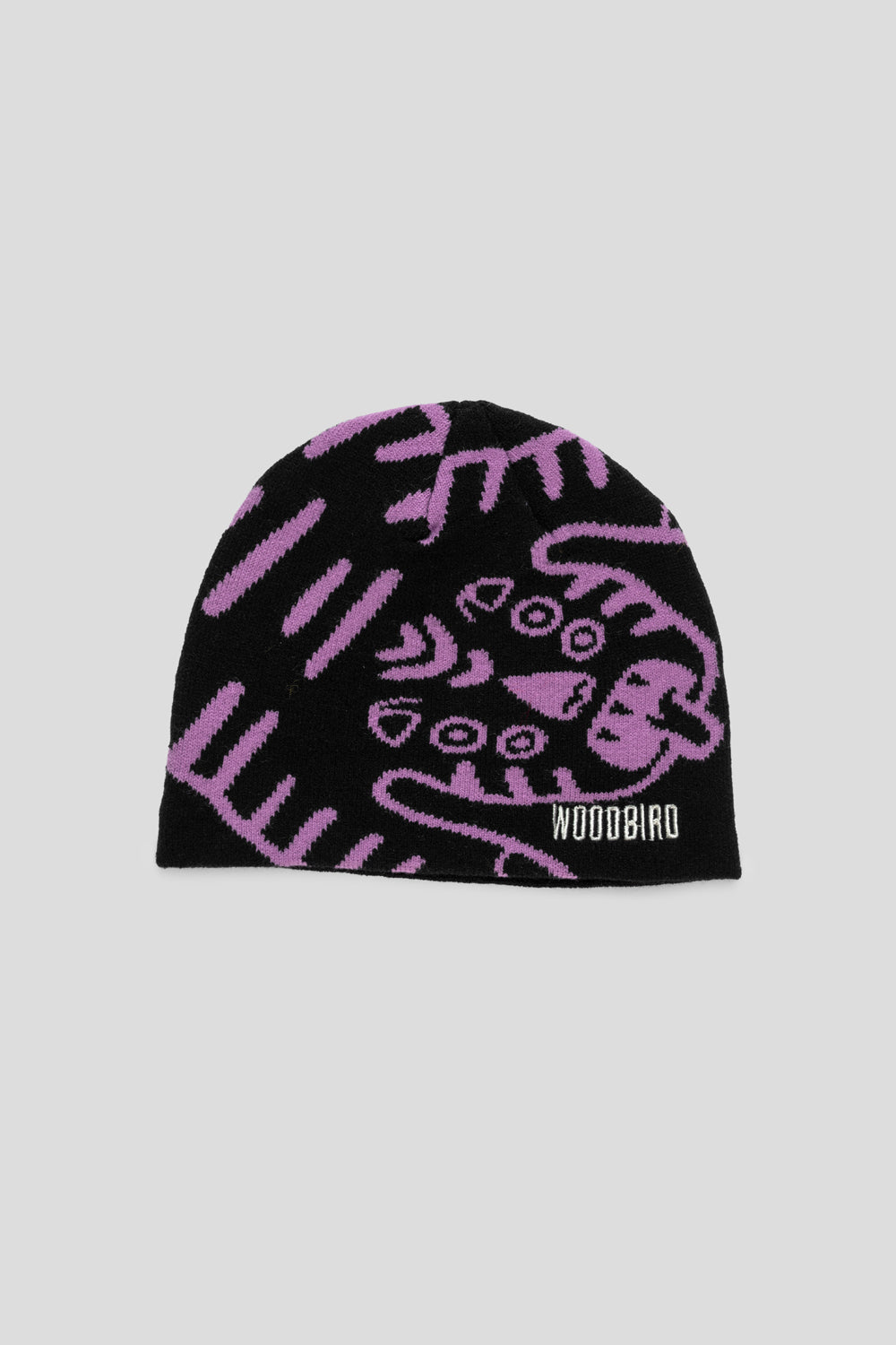 Woodbird Yan JQ Art Beanie 'Black / Violet'-thumbmail-1