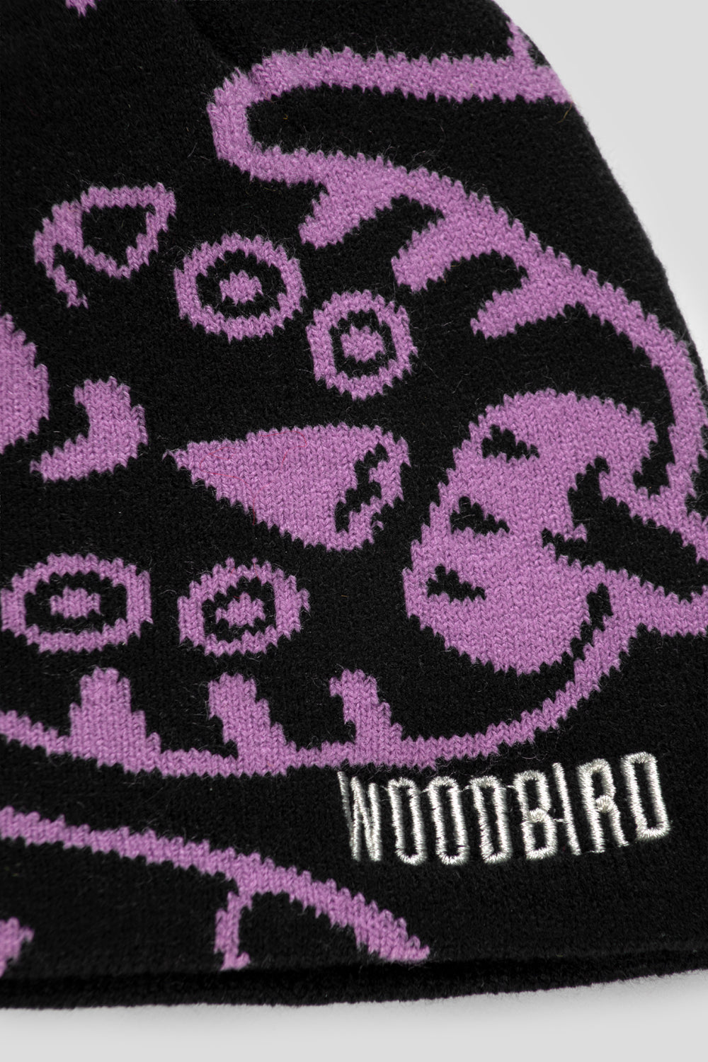 Woodbird Yan JQ Art Beanie 'Black / Violet'-thumbmail-2